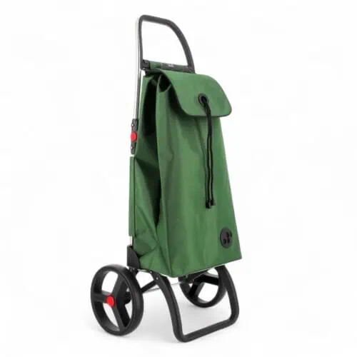Rolser 2LRSG MF shoppingvagn i kakigrönt med XL-hjul, hopfällbart aluminiumchassi och 43 liters väska.
