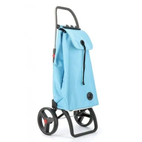 Rolser 2LRSG MF shoppingvagn i turkos med XL-hjul, hopfällbart aluminiumchassi och 43 liters väska.