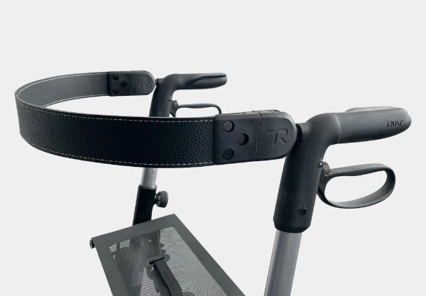 Svart ryggband som underlättar vila