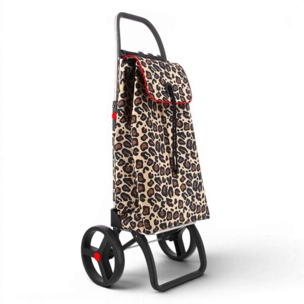Rolser 2LRSG MF shoppingvagn i färgen Wild Leo Beige med XL-hjul, lätt aluminiumchassi och 43 liters väska